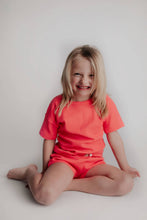 Load image into Gallery viewer, Hot Neon Pink Barbie Summer Waffle Toddler Top &amp; Bottom Set
