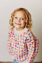 Load image into Gallery viewer, Kids Rainbow Colored Knit Texture Crew Neck Fall Sweater
