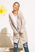Load image into Gallery viewer, PLUS RIBBED POPCORN KNIT LONG OPEN HOODIE CARDIGAN

