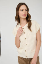 Load image into Gallery viewer, BUTTON DOWN SHORT SLEEVE KNIT CARDIGAN VEST
