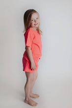 Load image into Gallery viewer, Hot Neon Pink Barbie Summer Waffle Toddler Top &amp; Bottom Set

