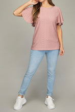 Load image into Gallery viewer, Embroidered eyelet top with wing sleeve
