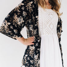Load image into Gallery viewer, Black Floral Duster - Women - Believe Inspire Beauty 
