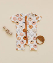Load image into Gallery viewer, Smiley Bamboo Baby Romper
