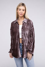 Load image into Gallery viewer, Tiered Shirring Velvet Shirt
