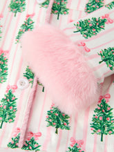 Load image into Gallery viewer, Mommy and Me Christmas Tree Print Pajama Set with Faux Fur Trim - Believe Inspire Beauty 
