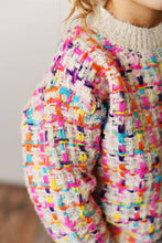 Load image into Gallery viewer, Kids Rainbow Colored Knit Texture Crew Neck Fall Sweater
