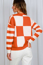 Load image into Gallery viewer, Checker and Pumpkin Knit Sweater
