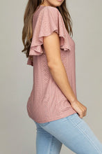 Load image into Gallery viewer, Embroidered eyelet top with wing sleeve
