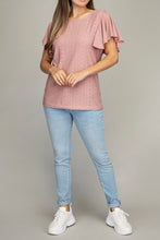 Load image into Gallery viewer, Embroidered eyelet top with wing sleeve
