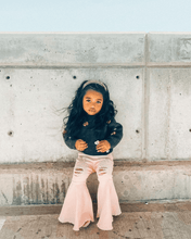 Load image into Gallery viewer, Barbie Denim Bell Bottoms - Distressed Pink
