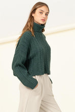Load image into Gallery viewer, Autumn Skies Cable-Knit Turtleneck Sweater
