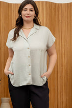 Load image into Gallery viewer, PLUS TEXTURED DROP SHOULDER COLLARED BUTTON DOWN SHIRT
