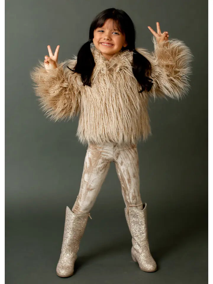 Fur Coat in Light Tan