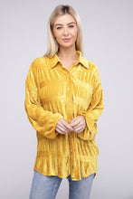 Load image into Gallery viewer, Tiered Shirring Velvet Shirt
