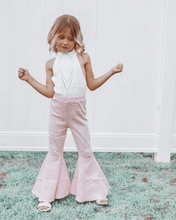 Load image into Gallery viewer, Barbie Denim Bell Bottoms - Distressed Pink
