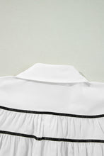 Load image into Gallery viewer, Ribbon Bowtie Collared Neck Flounce Sleeve Shirt

