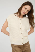 Load image into Gallery viewer, BUTTON DOWN SHORT SLEEVE KNIT CARDIGAN VEST

