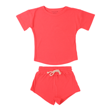Load image into Gallery viewer, Hot Neon Pink Barbie Summer Waffle Toddler Top &amp; Bottom Set

