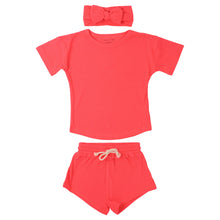 Load image into Gallery viewer, Hot Neon Pink Barbie Summer Waffle Toddler Top &amp; Bottom Set
