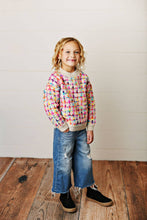 Load image into Gallery viewer, Kids Rainbow Colored Knit Texture Crew Neck Fall Sweater
