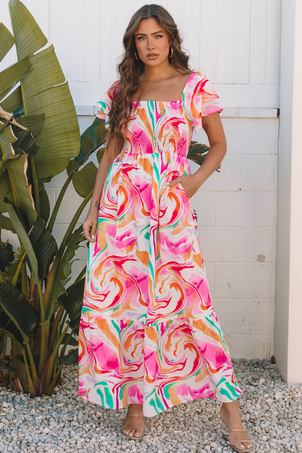 Abstract multi color dress