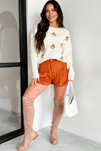 Load image into Gallery viewer, White Pumpkin Crochet Sweater

