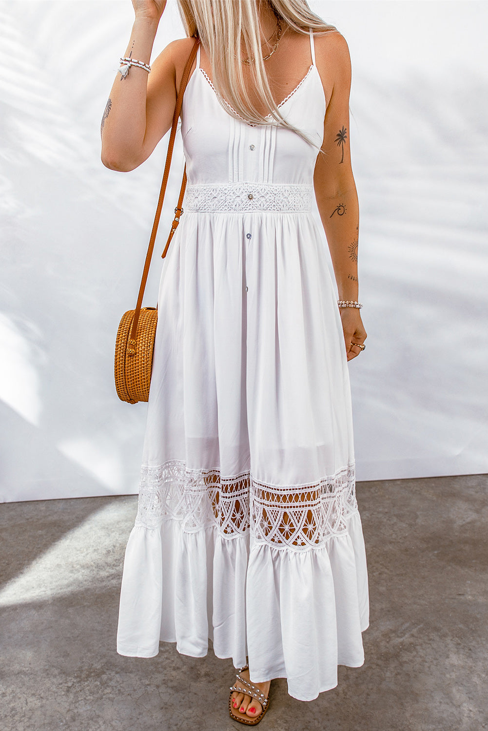 Lace Spaghetti Strap Maxi Dress