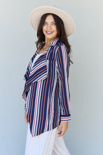 Load image into Gallery viewer, Striped Cardigan in Multi Navy
