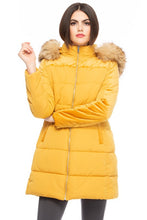 Load image into Gallery viewer, Chevon Mustard Hooded coat freeshipping - Believe Inspire Beauty
