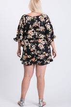 Load image into Gallery viewer, Curvy Black Floral Romper
