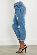 Load image into Gallery viewer, High Waisted Cuffed Boyfriend Jeans
