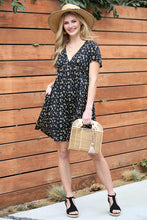 Load image into Gallery viewer, DEEP V NECK A LINE MINI DRESS
