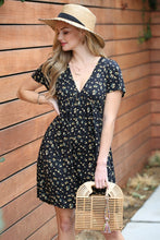 Load image into Gallery viewer, DEEP V NECK A LINE MINI DRESS
