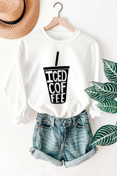 ICED COFFEE GRAPHIC SWEATSHIRT - Believe Inspire Beauty 