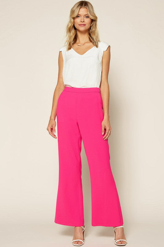 open lace back dress RALPH LAUREN Size 6 Pink Fuchsia Silk Wide Leg Dress Pants – Sui Generis  Designer Consignment main image 0