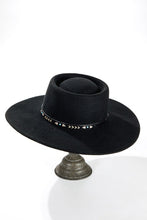 Load image into Gallery viewer, Black Wool Boater Hat
