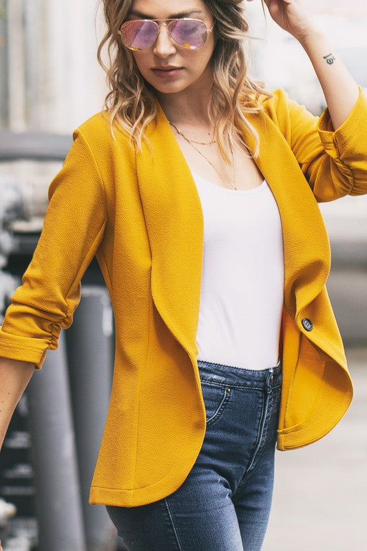 Yellow Casual Blazer