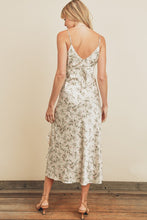 Load image into Gallery viewer, Ivory Ruffle Slit Floral Slip Dress
