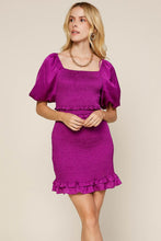 Load image into Gallery viewer, Purple Puffy Sleeve Dress
