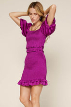 Load image into Gallery viewer, Purple Puffy Sleeve Dress
