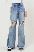 Load image into Gallery viewer, High Rise Wide Leg Acid Wash Jeans
