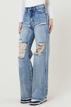 Load image into Gallery viewer, High Rise Wide Leg Acid Wash Jeans
