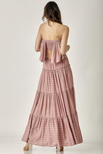 Load image into Gallery viewer, PIN STRIPE PRINT TUBE MAXI DRESS
