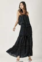 Load image into Gallery viewer, PIN STRIPE PRINT TUBE MAXI DRESS
