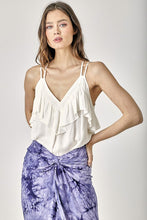 Load image into Gallery viewer, TRIM DETAIL WITH RUFFLE CAMI TOP
