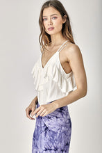 Load image into Gallery viewer, TRIM DETAIL WITH RUFFLE CAMI TOP
