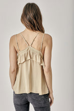 Load image into Gallery viewer, TRIM DETAIL WITH RUFFLE CAMI TOP
