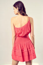 Load image into Gallery viewer, PLEATED DETAIL ONE SHOULDER CAMI DRESS
