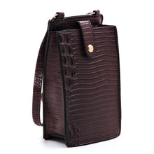 Load image into Gallery viewer, Croc Alligator Crossbody Bag Cell Phone Purse
